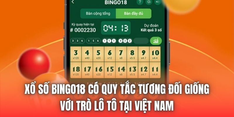 Xổ số Bingo18 có quy tắc tương đối giống với trò Lô tô tại Việt Nam